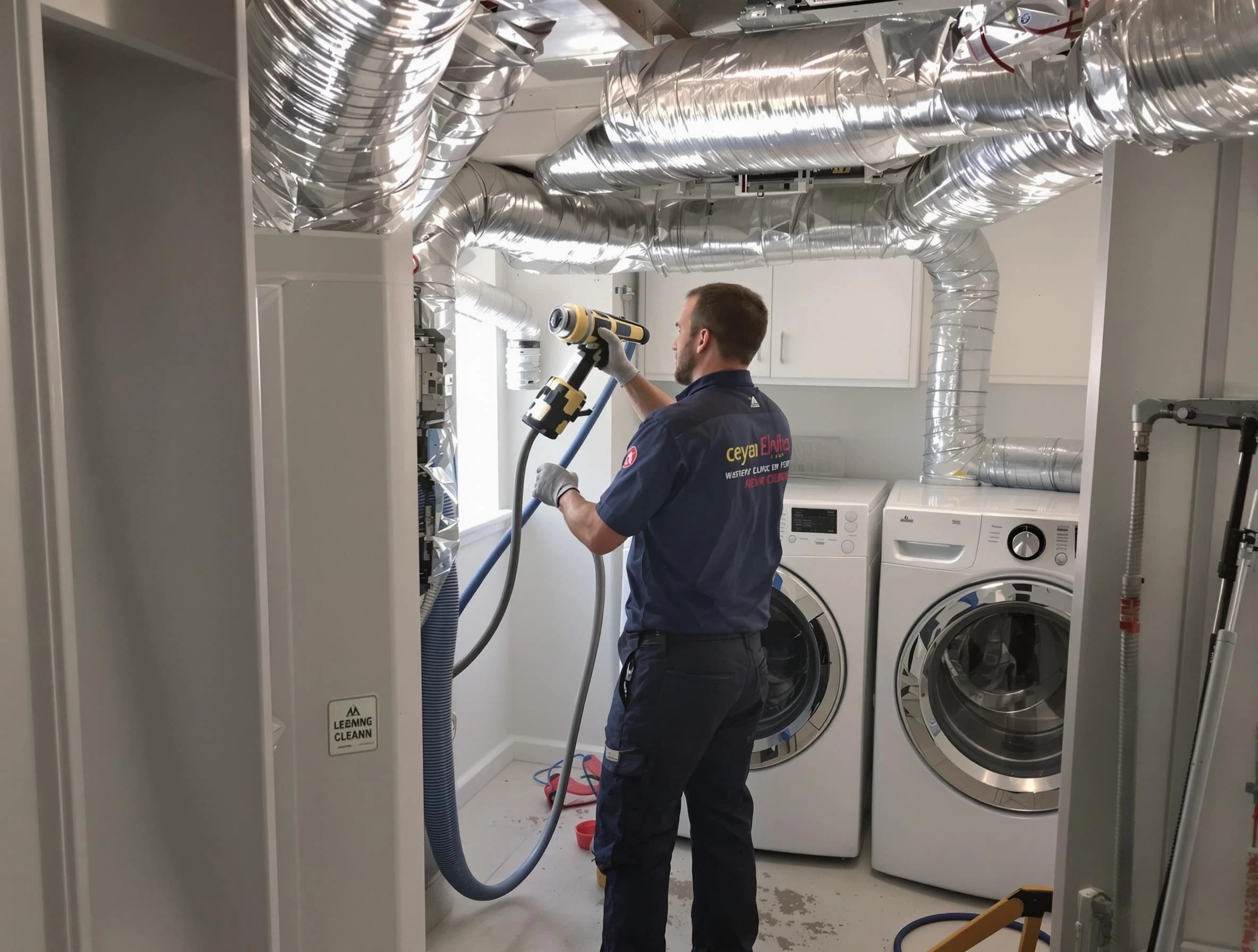 Salem Dryer Vent Cleaning specialist using advanced equipment for thorough duct cleaning in Salem