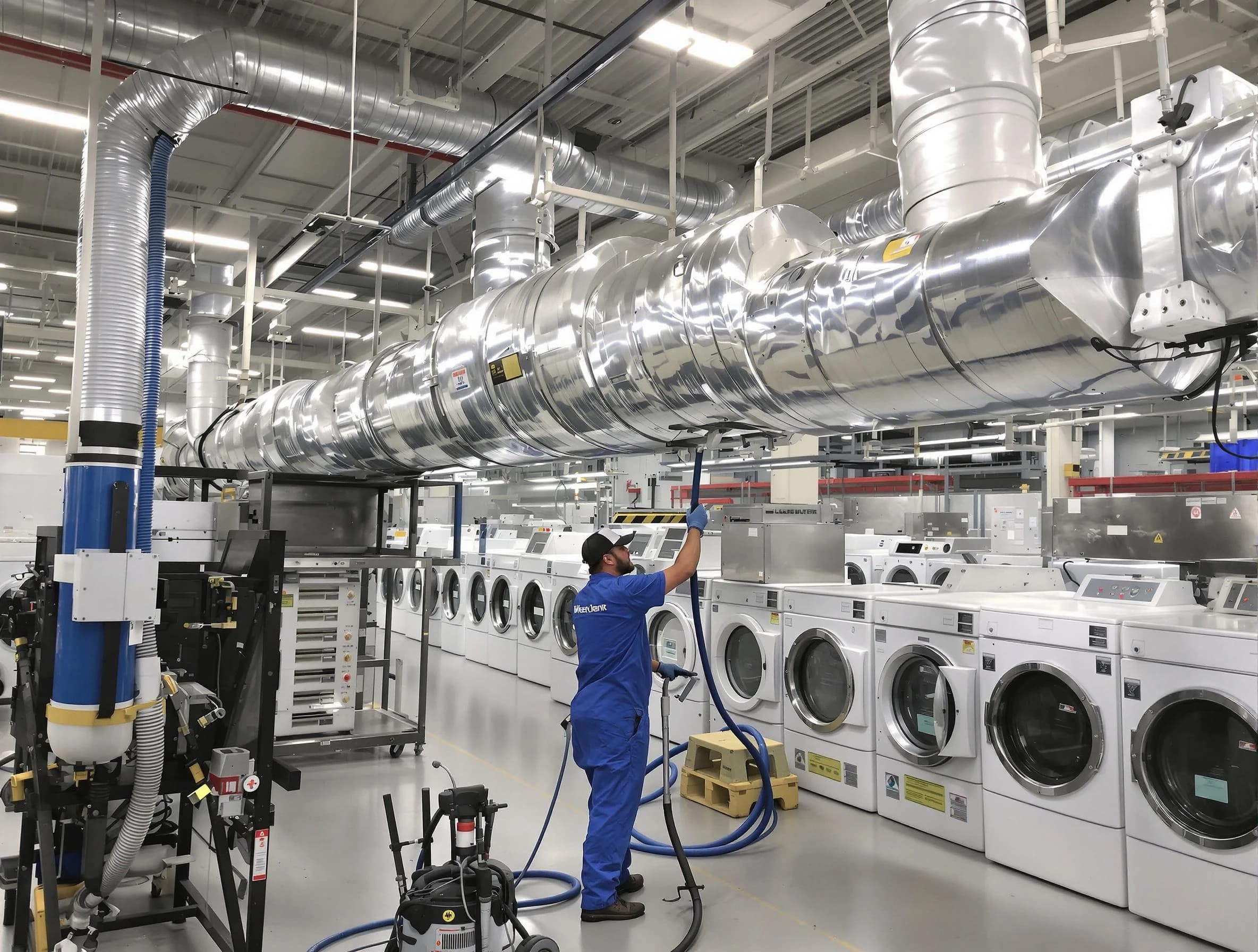 Salem Dryer Vent Cleaning team performing heavy-duty industrial dryer vent cleaning in Salem